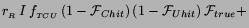 $\displaystyle r_{_R}\,I\,f_{_{ {T} {C} {U}}}\,
(1-{\cal F}_{Chit})\,(1-{\cal F}_{Uhit})\,{\cal F}_{true} +$