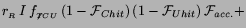 $\displaystyle r_{_R}\,I\,f_{_{\not{T} {C} {U}}}\,
(1-{\cal F}_{Chit})\,(1-{\cal F}_{Uhit})\,{\cal F}_{acc.} +$