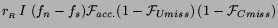 $\displaystyle r_{_R}\,I\ (f_n-f_s){\cal F}_{acc.}
(1-{\cal F}_{Umiss})\,(1-{\cal F}_{Cmiss})$