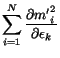 $\displaystyle \sum_{i=1}^{N} \frac{\partial {m'}_i^2}{\partial\epsilon_k}$